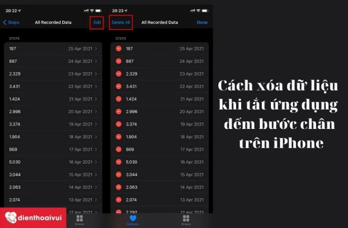 Các bước xóa dữ liệu khi tắt ứng dụng