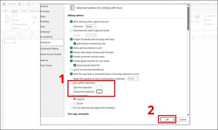Cách chuyển đổi dấu phẩy thành dấu chấm trong Excel đơn giản và hiệu quả