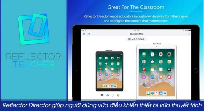 Phần mềm phản chiếu màn hình iPhone lên máy tính Reflector Director