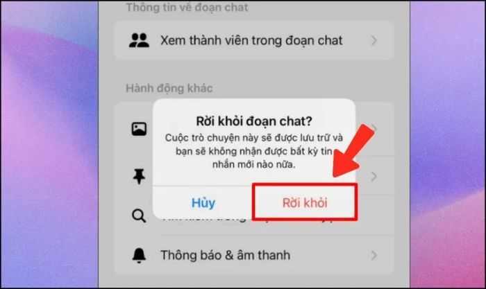 Bạn cần xác nhận lại việc rời khỏi nhóm
