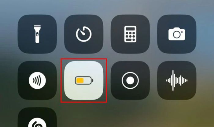 Hướng dẫn kích hoạt chế độ tiết kiệm pin trên iPhone từ Trung tâm điều khiển
