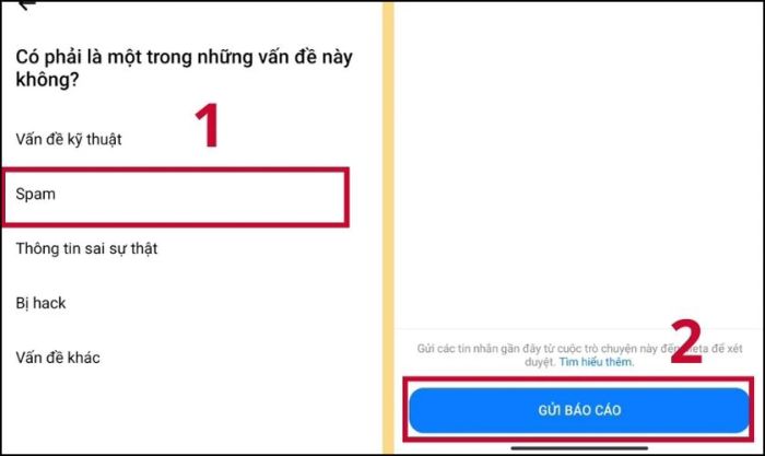 Hướng dẫn đơn giản cách chuyển tin nhắn vào mục Spam trên Messenger bằng điện thoại