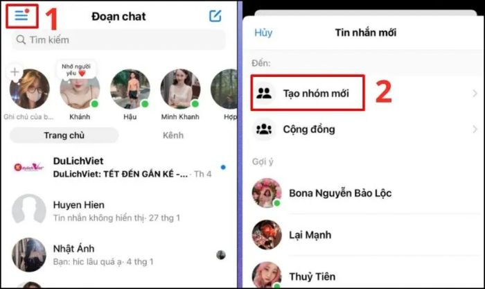 Mở ứng dụng Messenger trên điện thoại