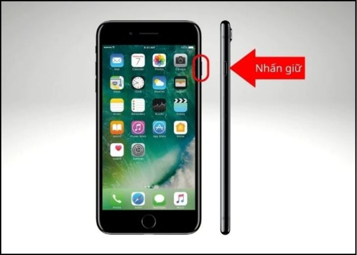 khởi động lại iphone có nút home