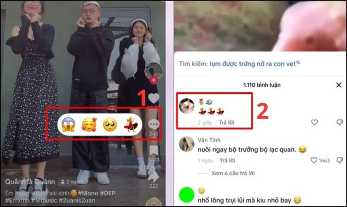 Giữ và nhấn vào biểu tượng bình luận