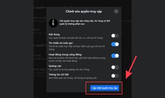 Hướng dẫn chi tiết chỉnh sửa quyền quản trị viên cho Fanpage