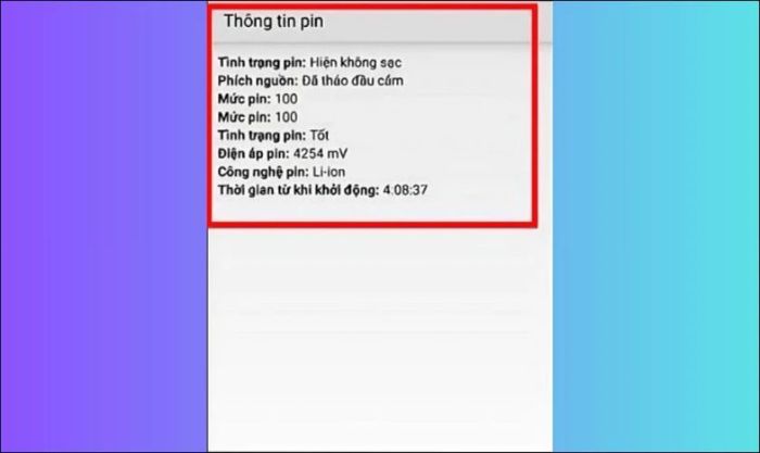Kiểm tra pin OPPO bằng mã USSD