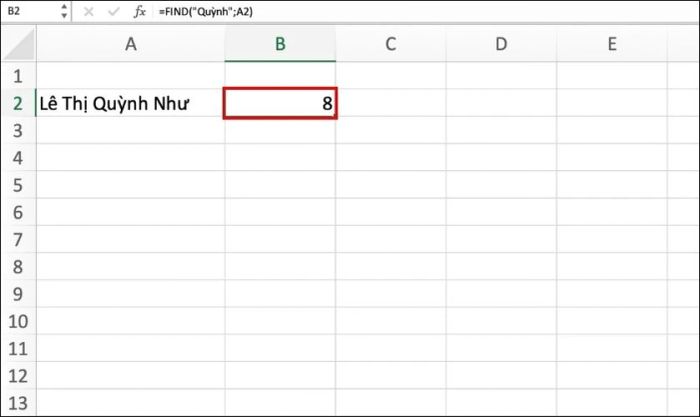 kết quả của hàm find