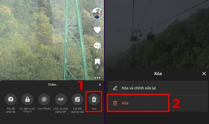 Chọn tùy chọn xóa nhật ký Tiktok