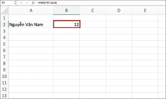 ứng dụng hàm find trong excel để xác định vị trí