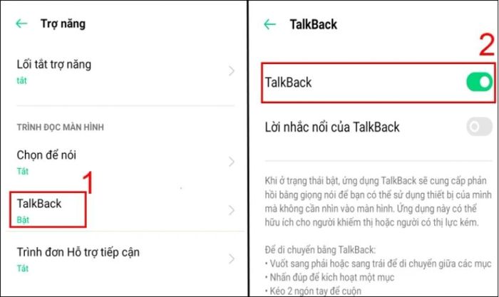 Cách tắt TalkBack trong phần Trợ năng