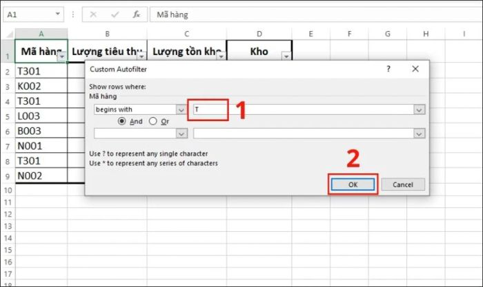 Hướng dẫn cách lọc dữ liệu ký tự trong bảng tính