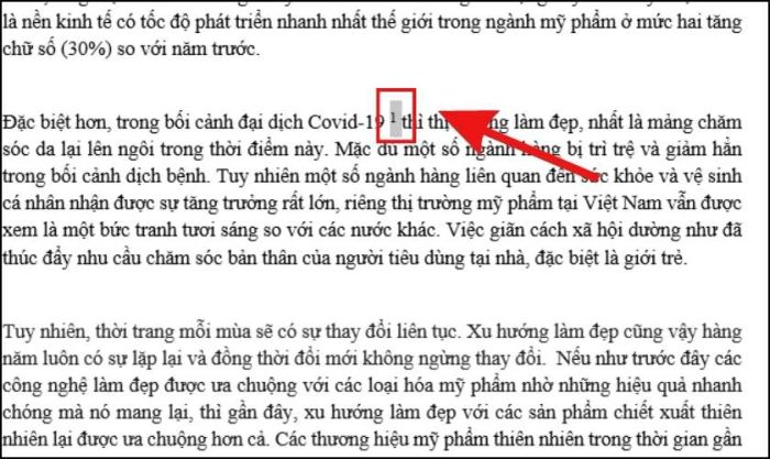 Cách xóa Footnote trong Word