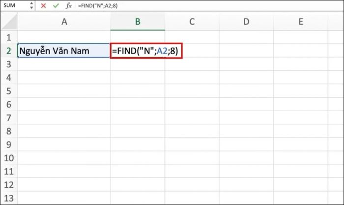 hướng dẫn sử dụng hàm find trong excel để xác định vị trí nhanh chóng