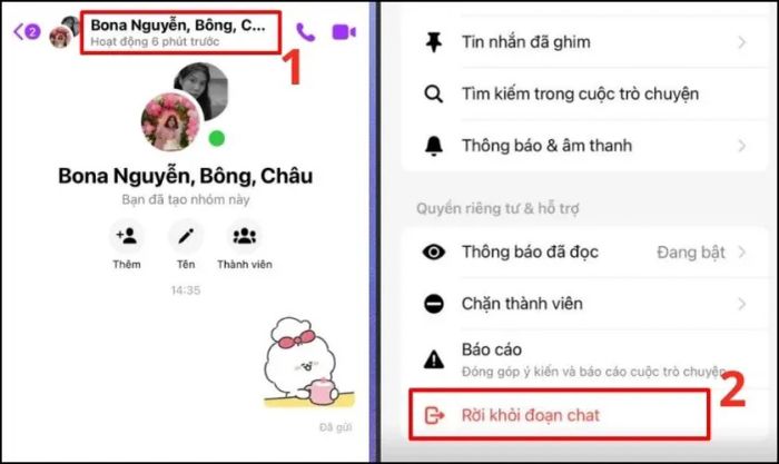 Bạn nhấn vào tên nhóm