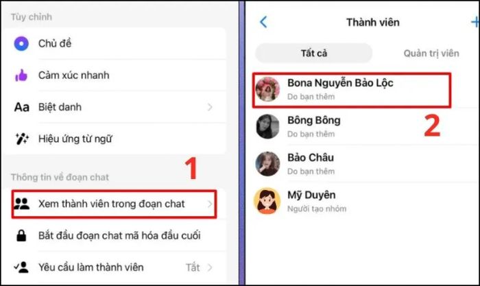Bạn mở nhóm chat và nhấn vào Xem thành viên nhóm