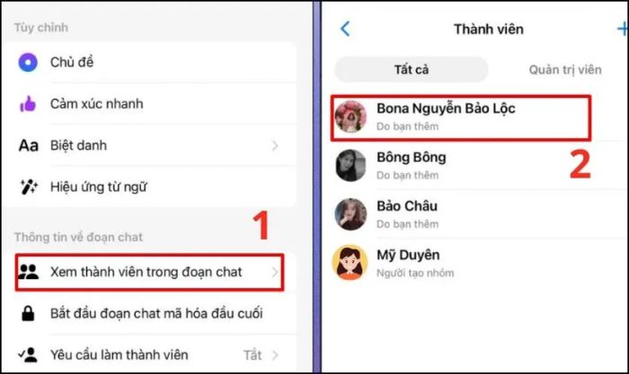 Bạn mở nhóm chat và nhấn vào Xem thành viên nhóm