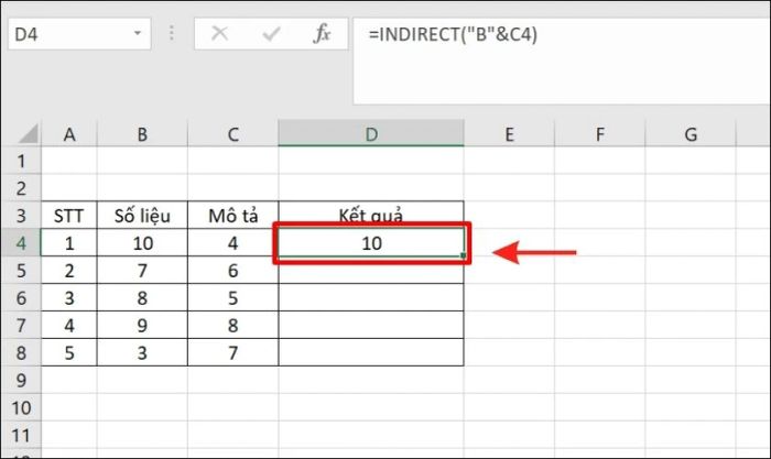 Nhấn Enter để xem kết quả