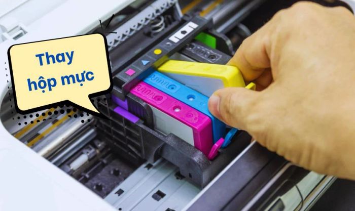 Thay thế hộp mực mới