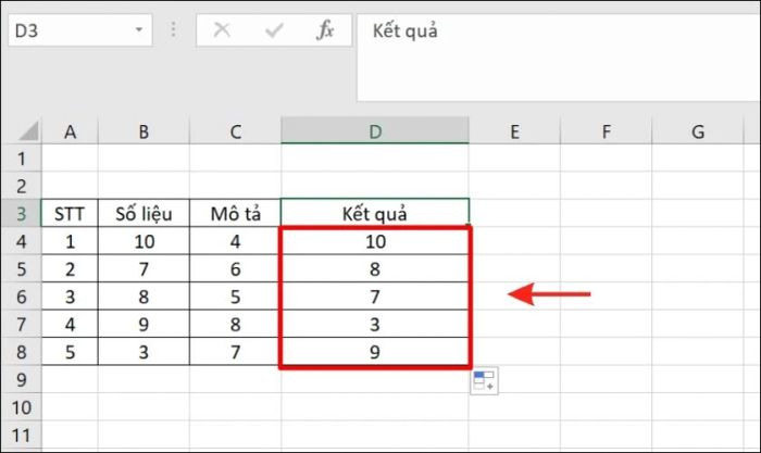 Kết quả cuối cùng sẽ hiển thị như sau