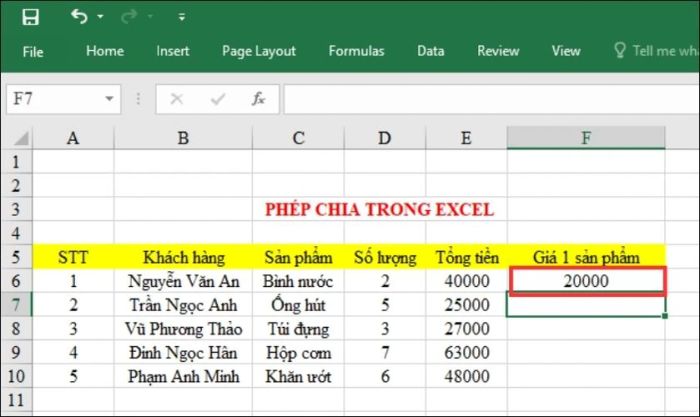 phép chia cơ bản
