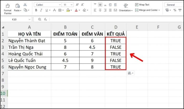Công thức và hướng dẫn sử dụng hàm AND với hai điều kiện trong Excel