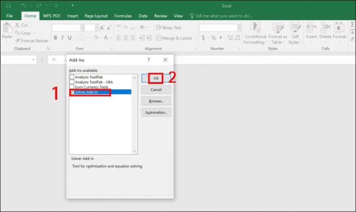 Hướng dẫn chi tiết cách thêm Solver vào Excel để sử dụng