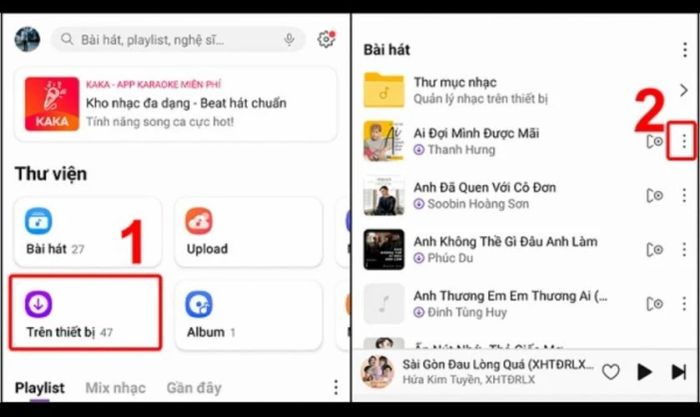 Nhấn vào mục Trên thiết bị
