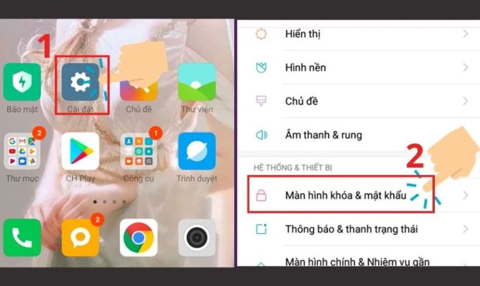 Hướng dẫn cài đặt mật khẩu trên điện thoại OPPO