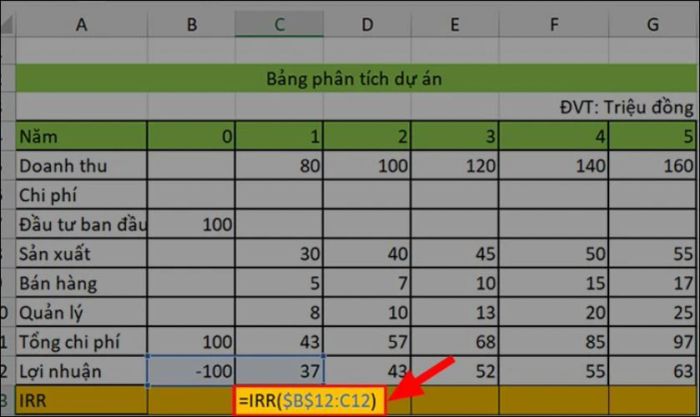 Nhập dữ liệu và thiết lập hàm chính xác để tính toán hiệu quả nhất