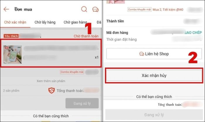 Hướng dẫn hủy đơn hàng Shopee khi đang chờ xác nhận