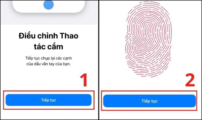 Xác nhận dấu vân tay để hoàn thành cài đặt mật khẩu