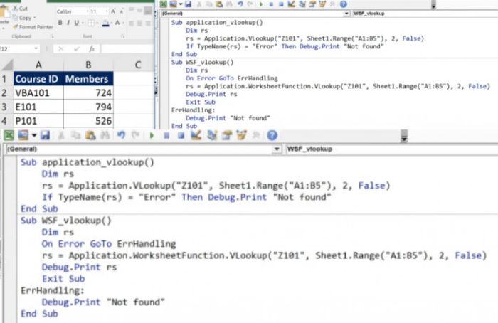 Hàm Vlookup trong VBA