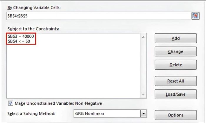 Giải quyết bài toán chi phí sử dụng Solver trong Excel