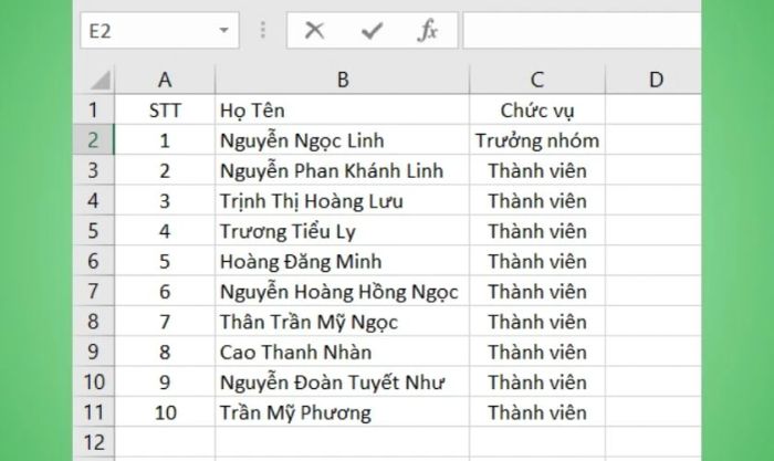 Hướng dẫn chi tiết cách sử dụng hàm INDEX trong Excel một cách đơn giản nhất