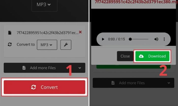 Nhấn download để tải file TikTok mà bạn muốn đặt làm nhạc chuông cho điện thoại Samsung