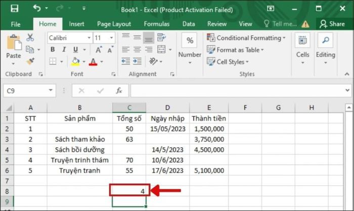 Hướng dẫn sử dụng hàm COUNTIF trong Excel
