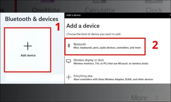 Chọn Bluetooth trong mục Add Device
