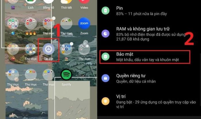 Hướng dẫn cài đặt mật khẩu trên điện thoại Vivo