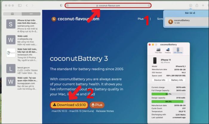 Phương pháp 3: Sử dụng ứng dụng CoconutBattery để kiểm tra pin iPad cũ
