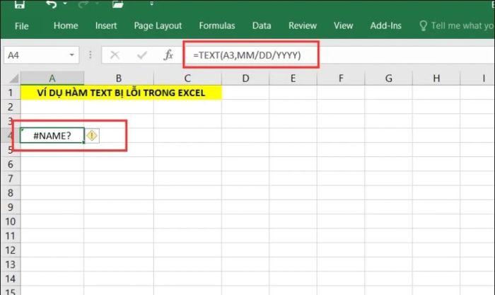 lỗi hàm TEXT và cách khắc phục hiệu quả