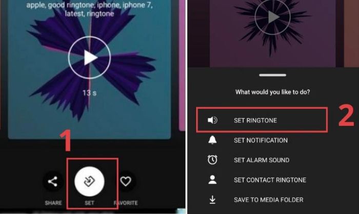 Nhấn chọn Set Ringtone để kết thúc quá trình cài đặt