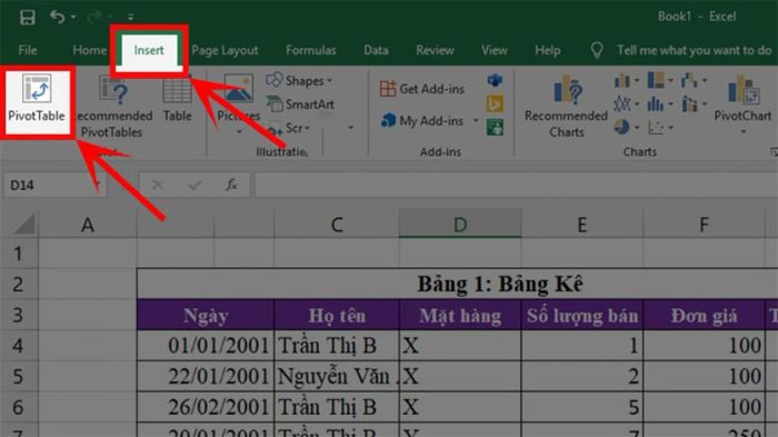 Hướng dẫn tạo bảng thống kê bằng Pivot Table trong Excel
