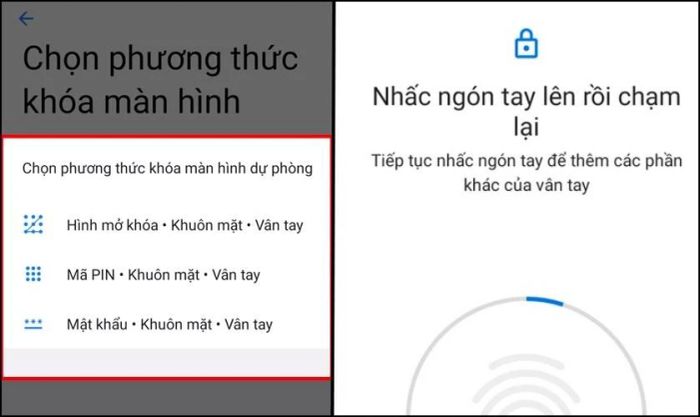 Thực hiện cài đặt mật khẩu cho điện thoại