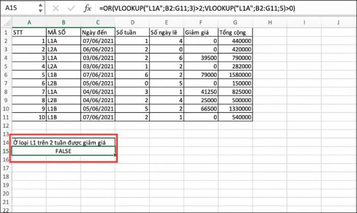 Hướng dẫn kết hợp hàm OR với VLOOKUP
