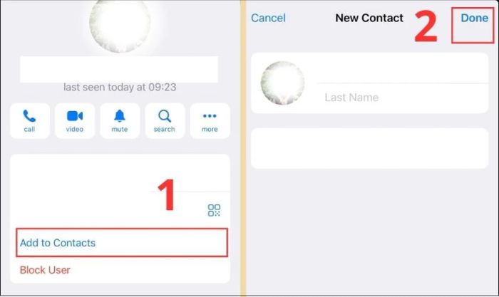 Chọn Add to contacts và nhấn Done