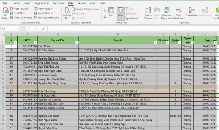 xóa dòng trống xen kẽ trong excel bằng lệnh go to special