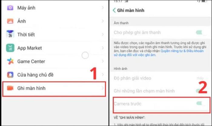 Hướng dẫn quay video màn hình OPPO kèm camera trước