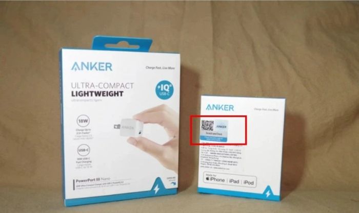 Kiểm tra củ sạc Anker chính hãng qua mã bảo mật