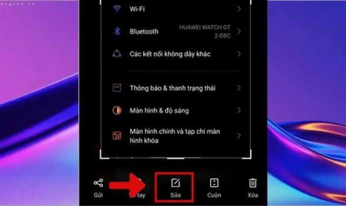Nhấn vào mục Sửa